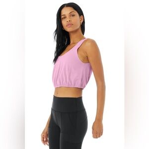 Alo Yoga Cool Breeze Crop Tank - Purple - Small